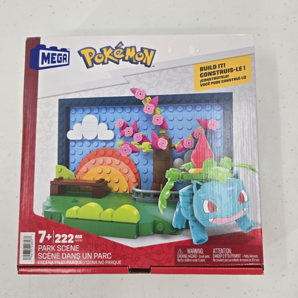New MEGA Pokémon Park Scene Building Block Set with‎ Ivysaur 222 Pieces Sealed.
